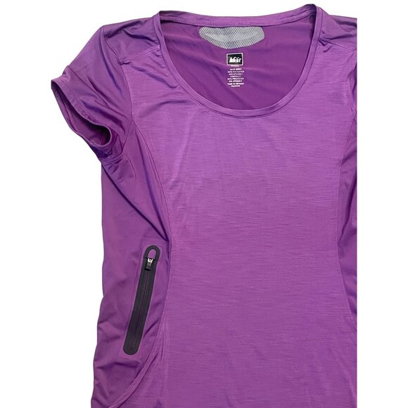 Athleisure Top Mesh Insert Zippered Pocket - Women's S REI Hiking running - Picture 4 of 6